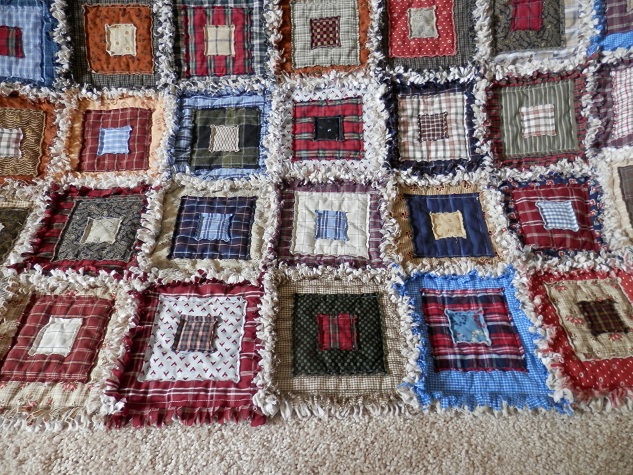 Rag quilt with cotton shirts and flannel - Quiltingboard Forums