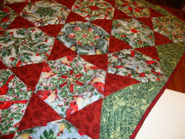 Christmas Cardinals Hexagon Stack and Whack Finished - Quiltingboard Forums
